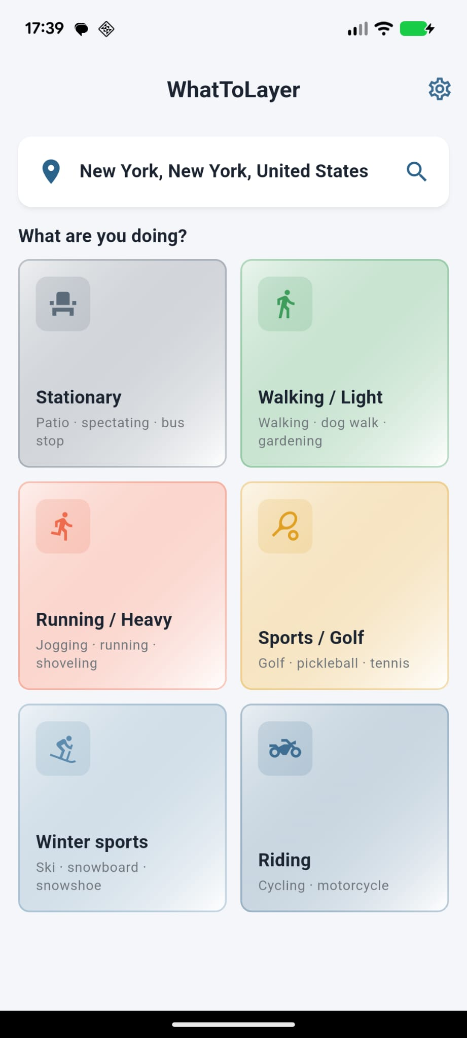 WhatToLayer — pick your activity